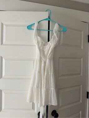 Altar’d State White Ruffled Mini Dress